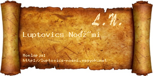 Luptovics Noémi névjegykártya